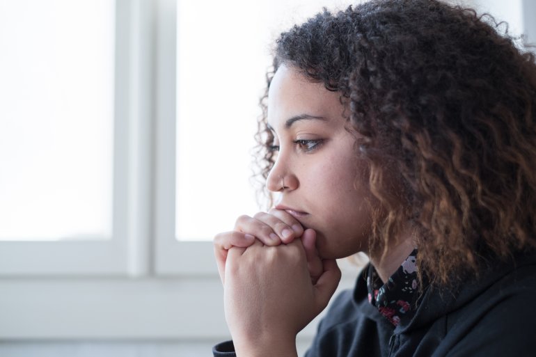 Frau leidet an Depression